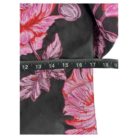 Belle Badgley Mischka Mini Gina Dress Womens 0 Black Pink Floral Lined Cocktail - Picture 4 of 6